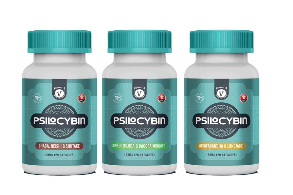 3 bottles of psilocybin pills by vibrancyex