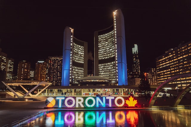 Psychedelic culture in Toronto skyline